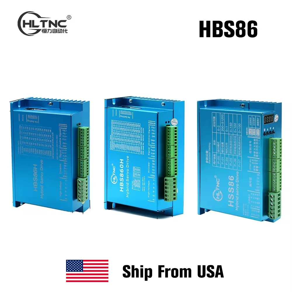 HLTNC HBS86H HBS860H HBS86 Hybrid Servo Driver Nema34 Closed Loop Encoder Stepper Motor Controller With RS232 For CNC Router