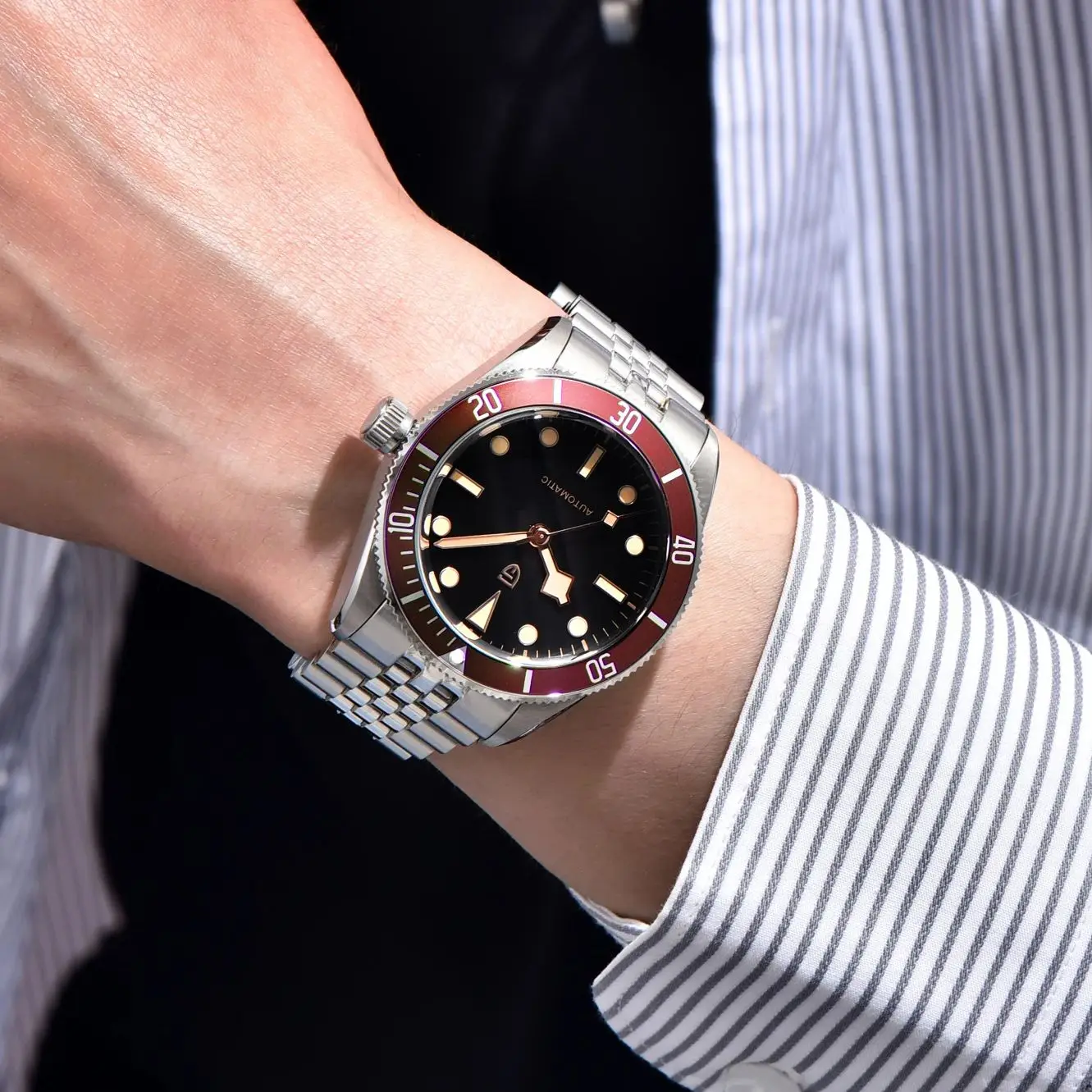PAGANI DESIGN BB58 Jubilee Bracelet Men's Mechanical Watch Retro Automatic Watch For Men Stainless steel Wrist watch
