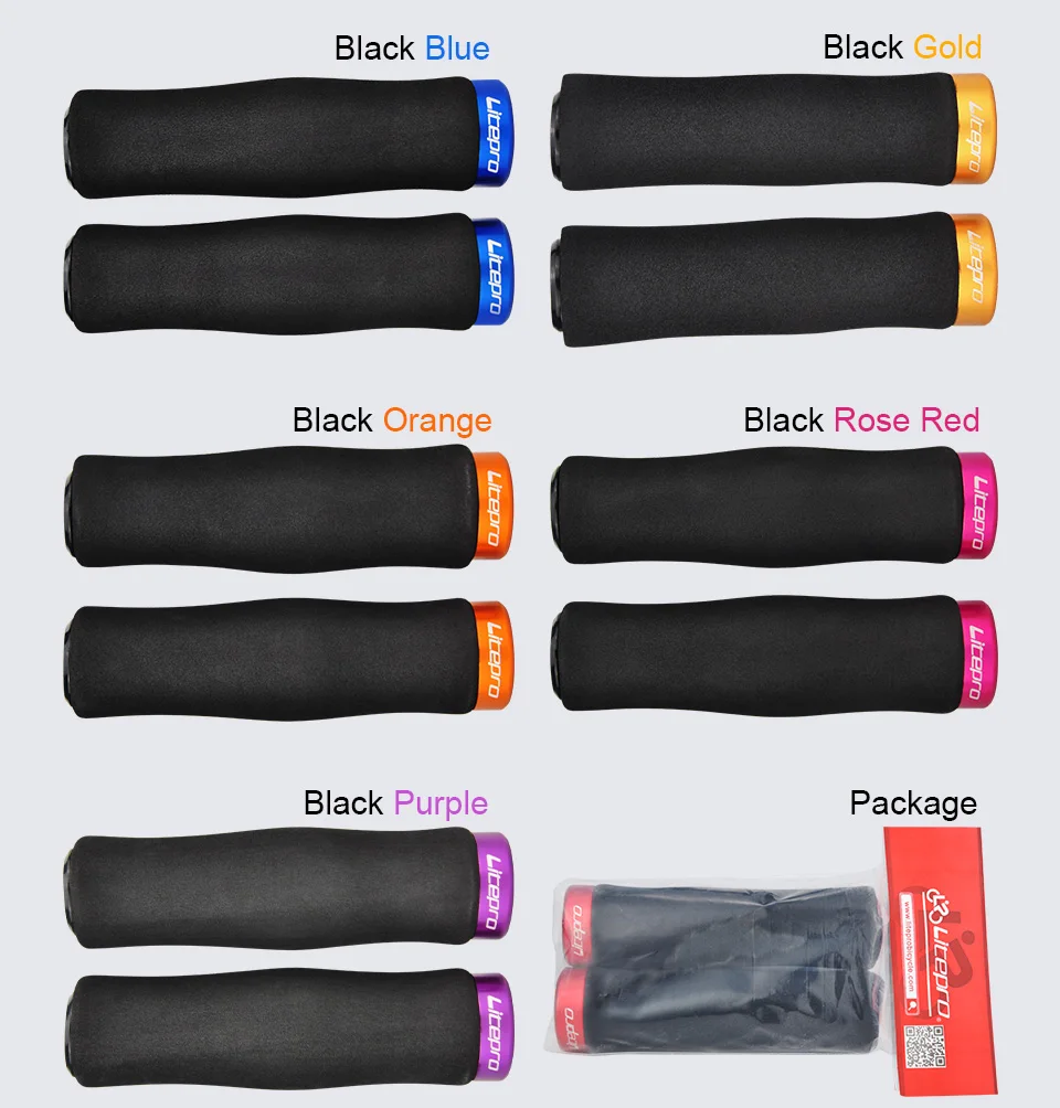 JKLitepro Litepro MTB Mountain Bike Sponge Locking Handlebar Grips Ultralight 98g 22.2mm Handlebar For brompton BMX bike Bicycle Handlebar Grips Bicycle Accessories Bike Handlebar Grips Bike Handle Grips