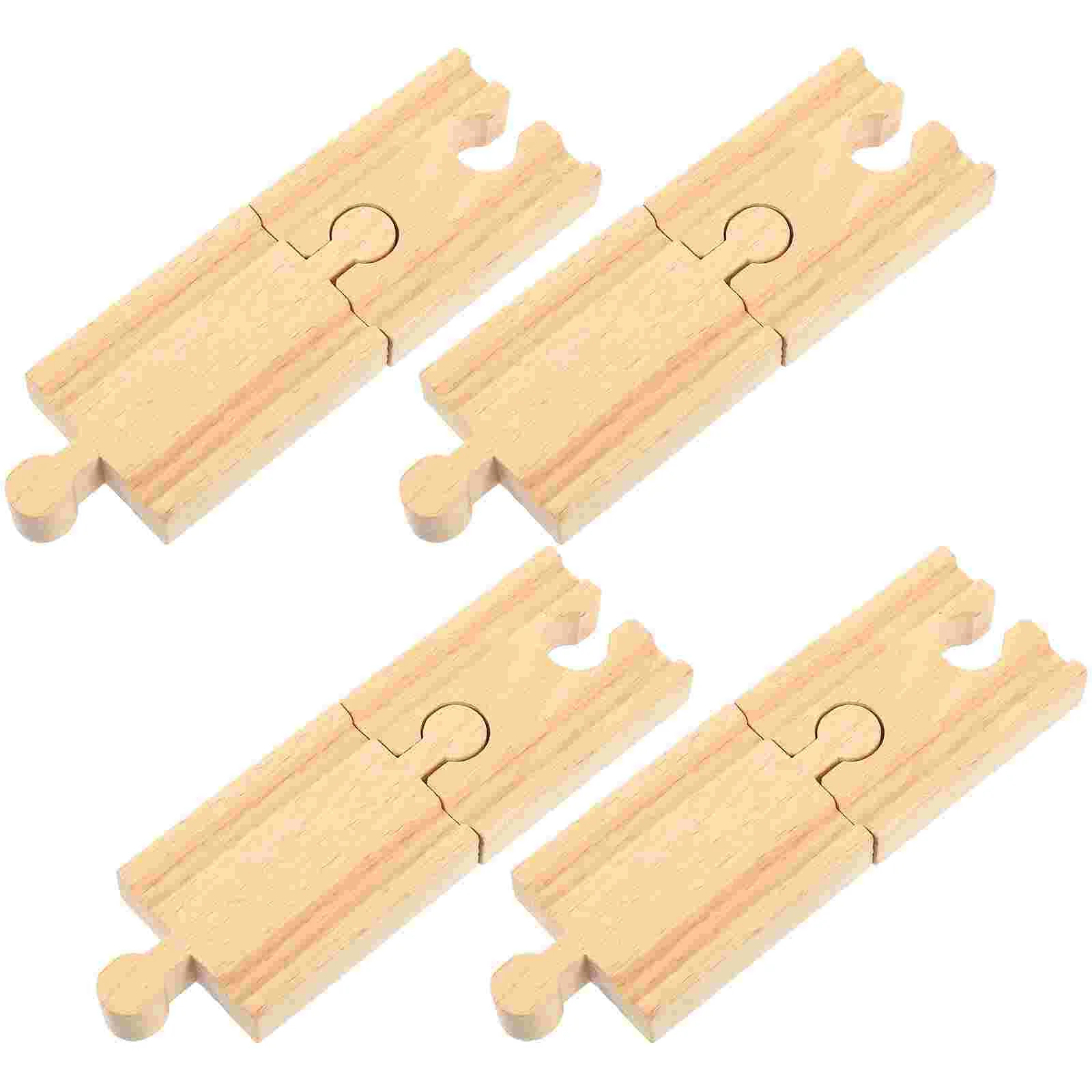 

8pcs Children's Train Tracks Accessories Wooden Train Tracks Assemble Blocks Wooden Toy Train Tracks