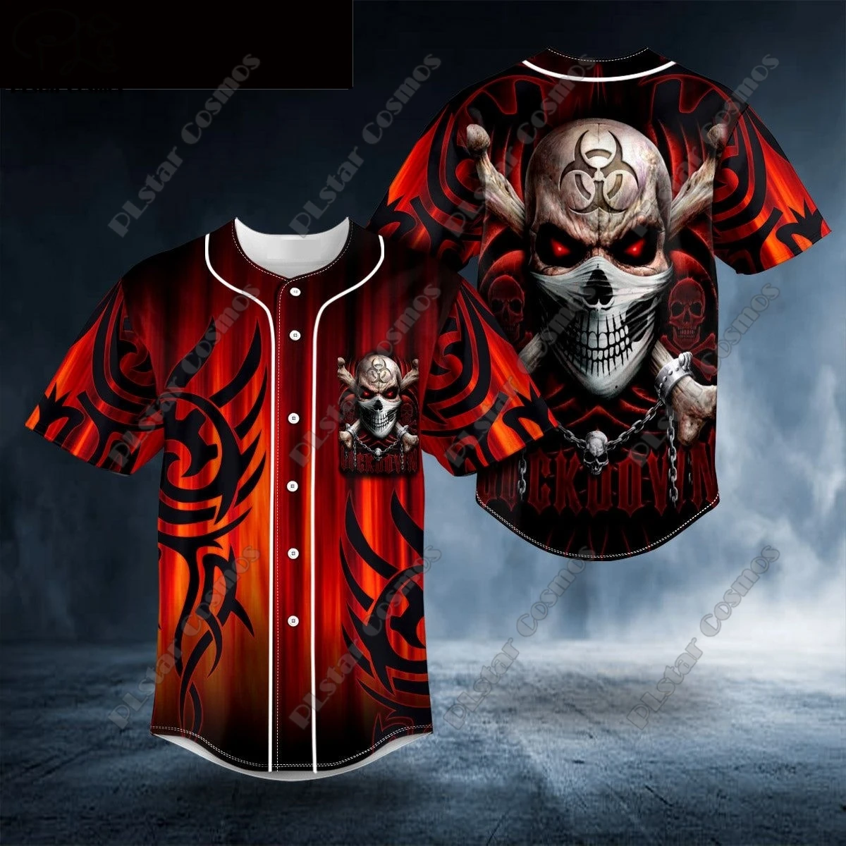 

3D Printing Aboriginal Skull Graphic Design Genuine Men's Women's Baseball Shirt Short Sleeve Summer Casual 2