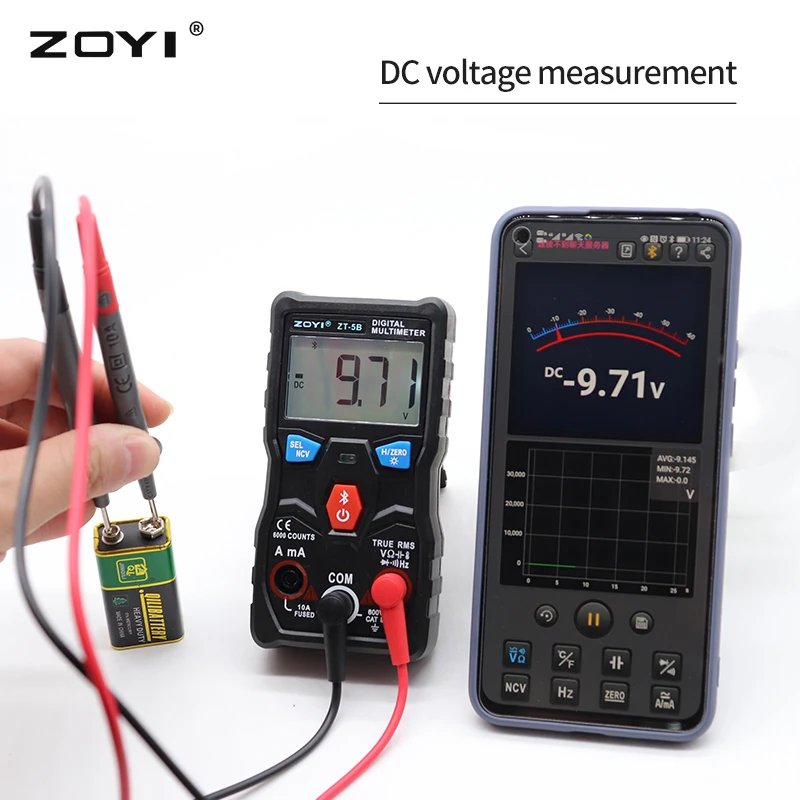 ZT-5B Digital 6000 Counts Professional Analog Multimeter AC/DC Currents Voltage Mini Testers True RMS Bluetooth Multimetro digital multimeter