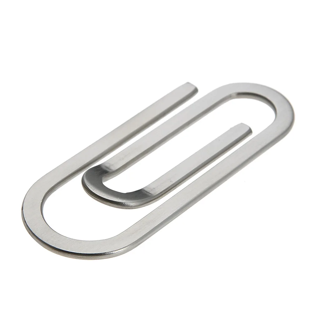 Stainless Steel Cash Clamp Holder Functional Metal Credit Card Holder Solid Color Minimalist Wallet for Cash Card Book Collar