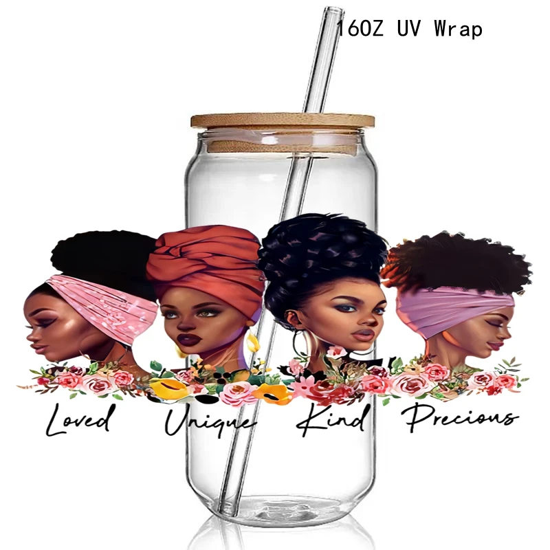 ​ ​ 16+ Beautiful I am the StormDesign print 3D UV DTF Cup Wraps stickers Black Girl Affirmation UV Wraps Transf for Glass Cup