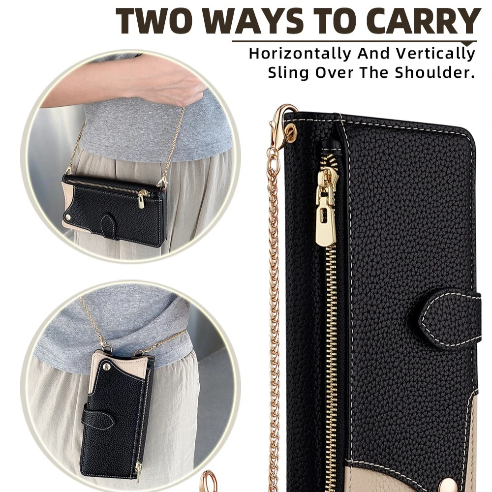 Luxury Leather Wallet Flip Case with Card Slot and Hard Shell