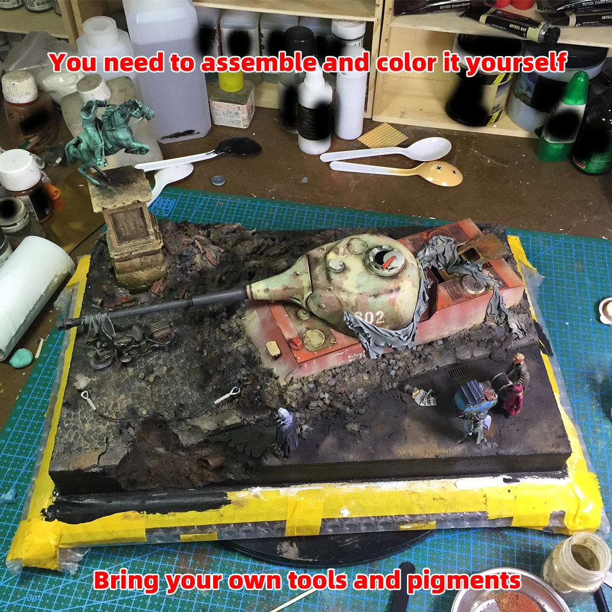 조립식 고속도로 건축 모형 벽돌 포장 도로 광장 공공 디오라마 스케일 모형 키트 디스플레이 베이스 스탠드 1/35