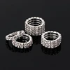 Elastic Ring Fashionable Stretch Crystal Inlaid Finger Rings Unique Engagement Wedding Promise  Ring Jewelry Gift 1