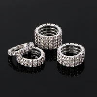 Elastic Ring Fashionable Stretch Crystal Inlaid Finger Rings Unique Engagement Wedding Promise  Ring Jewelry Gift 1