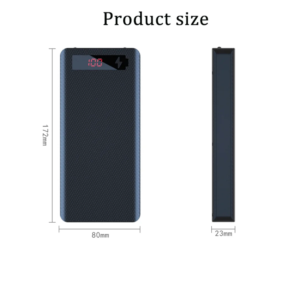 Battery Storage Box Battery Case Power Bank Box Battery Charger Case Battery Holder Power Bank Case Charging Treasure Box Battery Box 8*18650 Power Bank Cases Battery Holder Dual USB Type C Charge DIY Shell L8 DIY Battery Case Storage Box