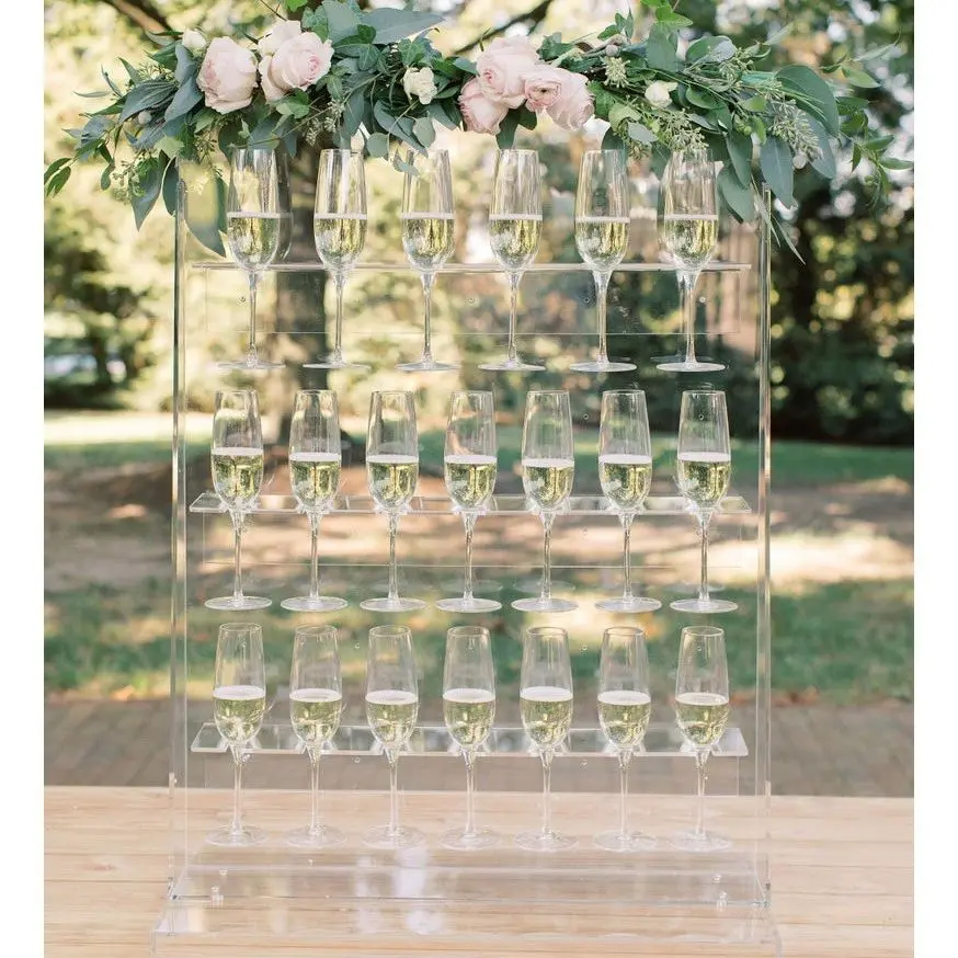 40 Cup Holder Wedding Celebration Party Acrylic Champagne Wall Storage Shelf Wine Drinks Stand Drinking Cup Sparkling Wine Rack