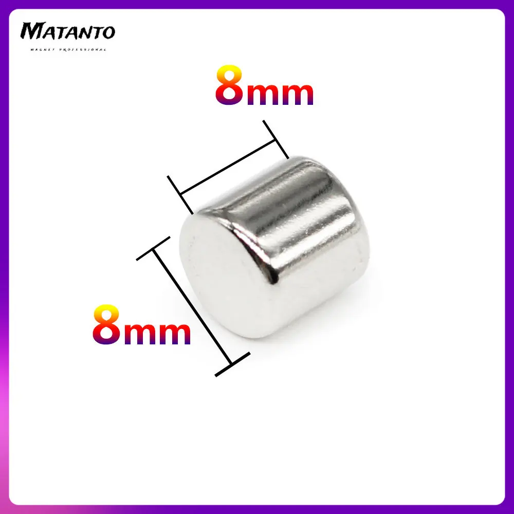 5/10/20/50/100PCS 8×8 Disc Minor Search Magnet 8mm x 8mm Thick Small Round Magnets Strong 8x8mm Permanent Neodymium Magnets 8*8