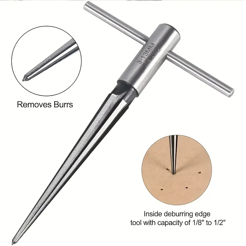 Taper Reamer 3-13mm&5-16mm Hand Metal Reamer Deburring Enlarge Pin Hole Handheld For Wood Metal Plastic Drilling Tools hand reamer steel reamer tools