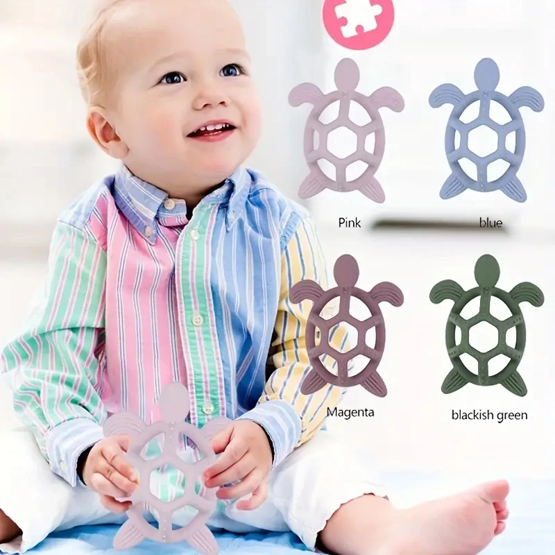 Baby Teething Toys, Turtle Infant Chew Toys, Silicone, BPA Free, BPA Free, 3M + Baby Teething Relief 5