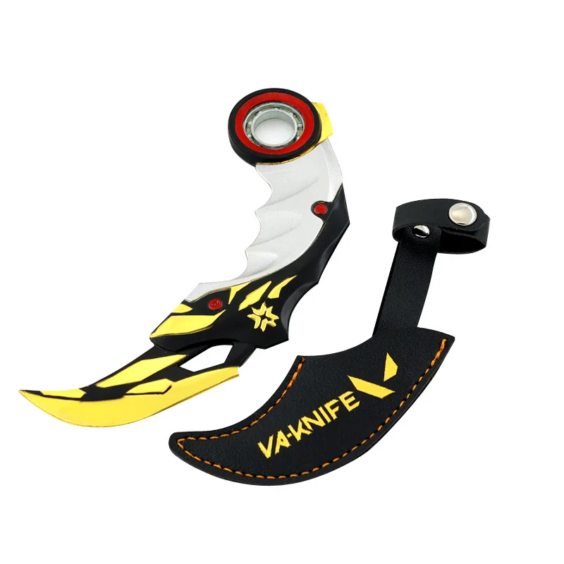 17cm Valorant Championships 2021 Karambit Rotatable All Metal Game Melee Weapon Traning Knife Claw Cosplay Prop Toys Home Decor 6