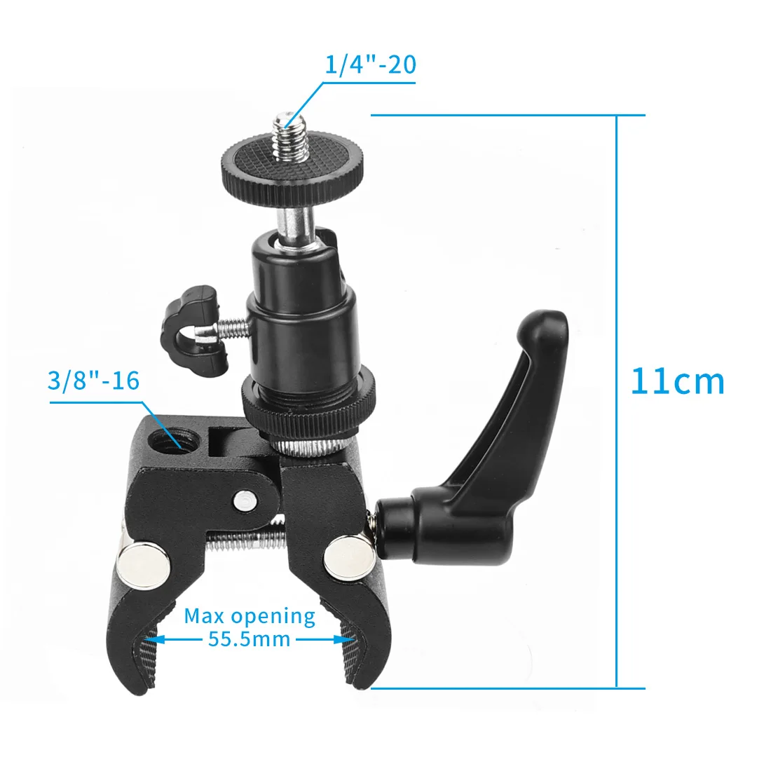Super Clamp Mount Holder with Tripod Ball Head Adapter for Gopro For Insta360 DS
