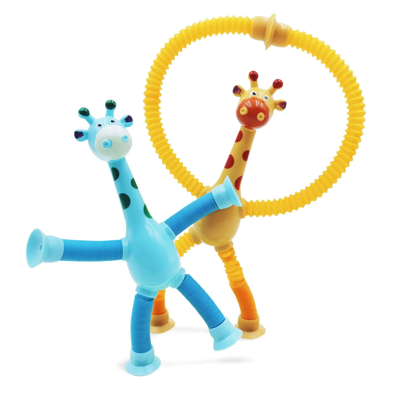 Children Pop Tubes Suction Cup Telescopic Giraffe Hand Toys Bellows Anti-stress Squeeze Toys fidget toys