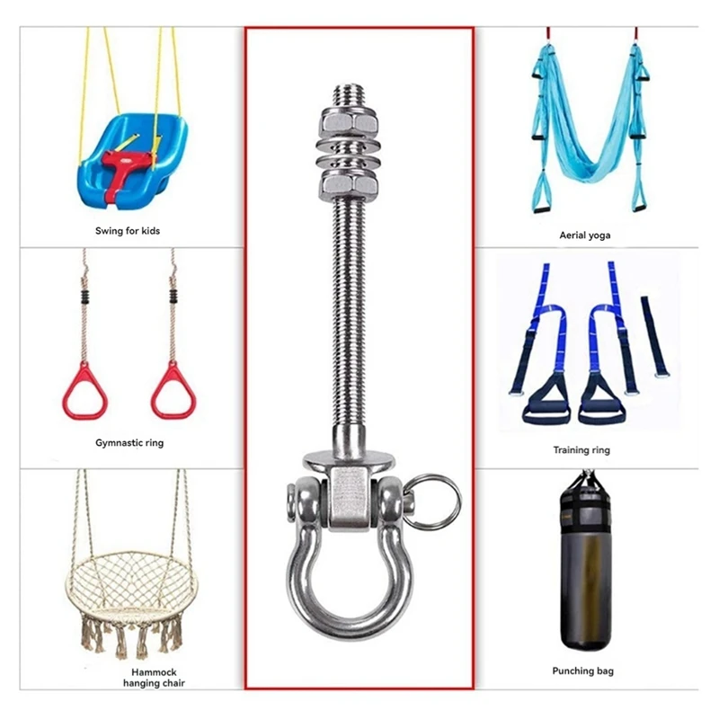 Heavy Duty Swing Hook Yoga Hammock Sandbag Hook Hanging Chair Accessories For Playground Porch Yoga Hammock 2