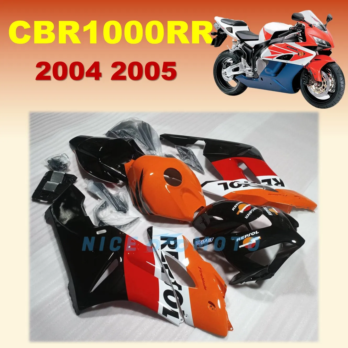 

Комплект обтекателей для HONDA Repsol CBR1000RR 2004 2005 CBR 1000 RR, корпус для мотоцикла, Спортивного Велосипеда