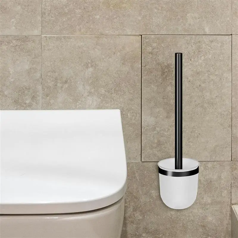 Ball Bottom Round Toilet Brush Base Cup Toilet Brush Plastic Holder 3Pcs