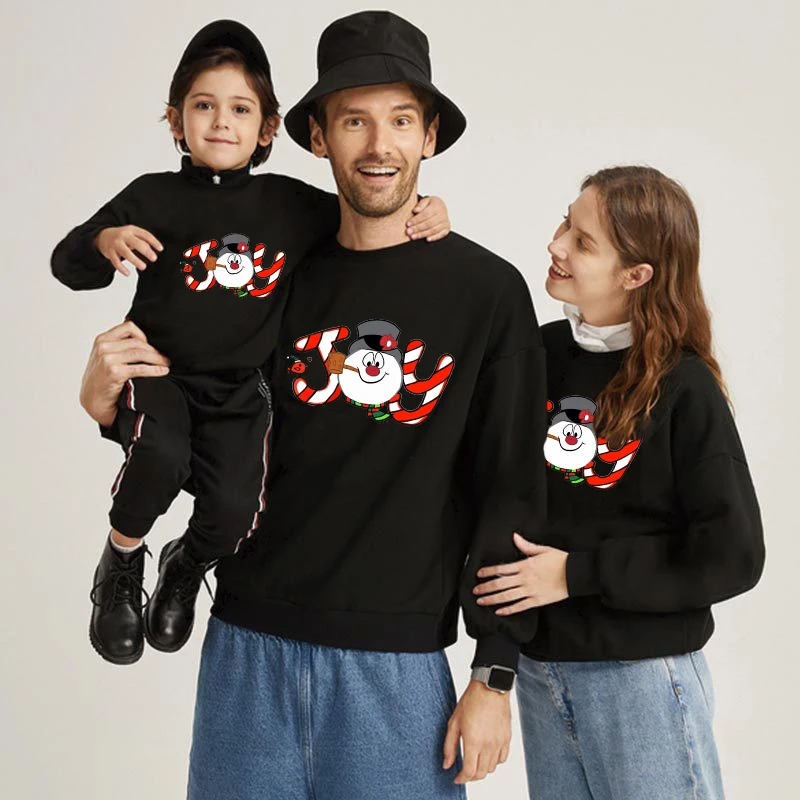 

Family Matching Christmas Tops Exclusive Design Joy Snowman Family Christmas Sweatshirt