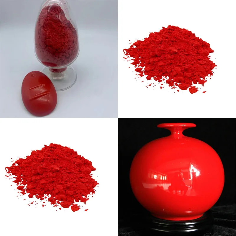 

500G Ceramic Pigment Wrapped Bright Red Dark Red Chinese Red 325 Mesh Medium and High Temperature Ceramic Color Glaze