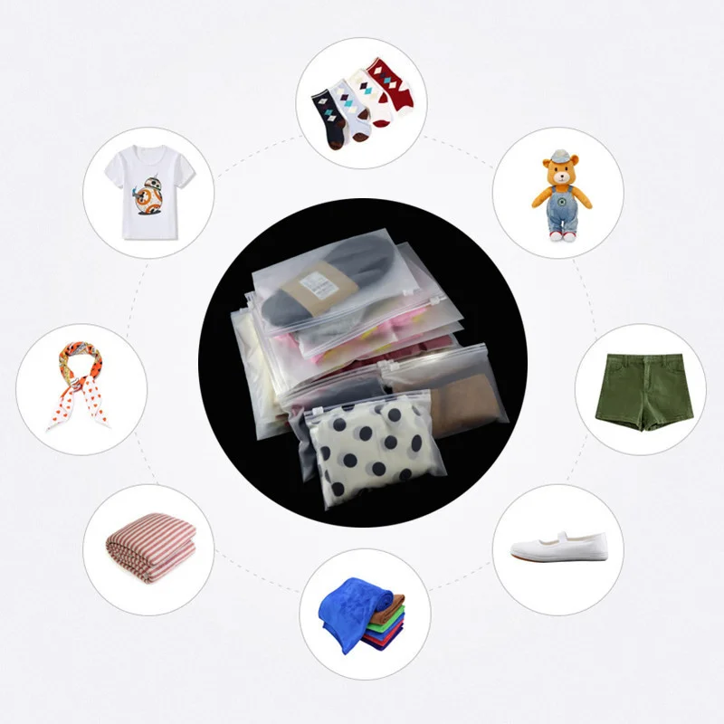 Thicker Frosted Zipper Bags Shoes Clothing Underwear Socks Packaging Supplies Cosmetic Waterproof Storage Pouch Resealable 10pcs