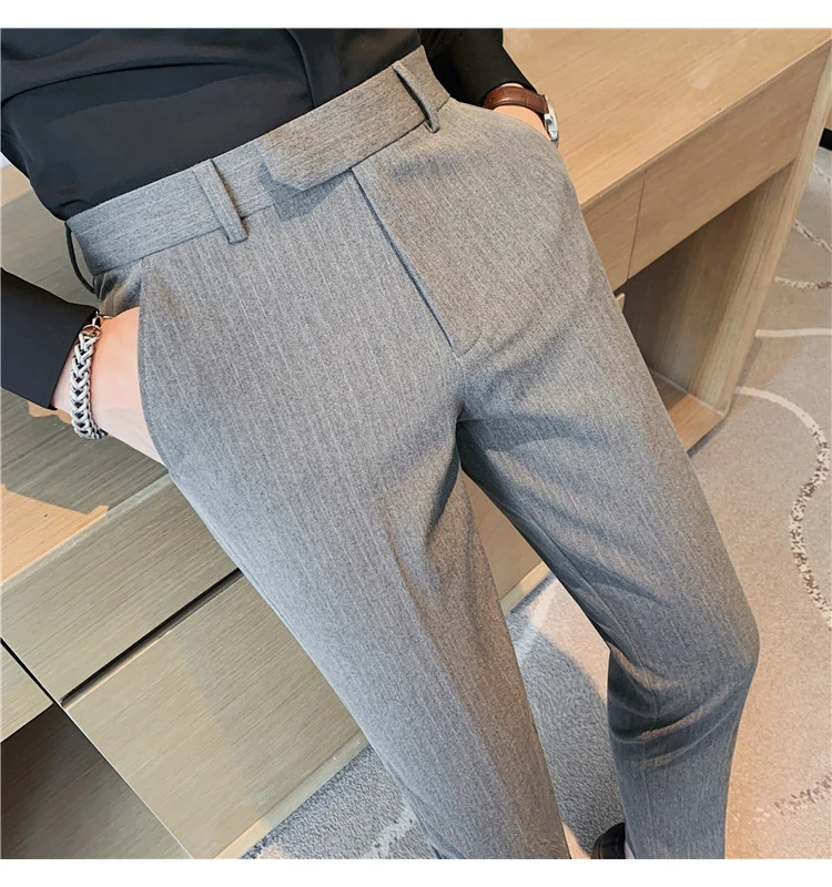 pantalon rayé pour coupe tenue pour automne hiver