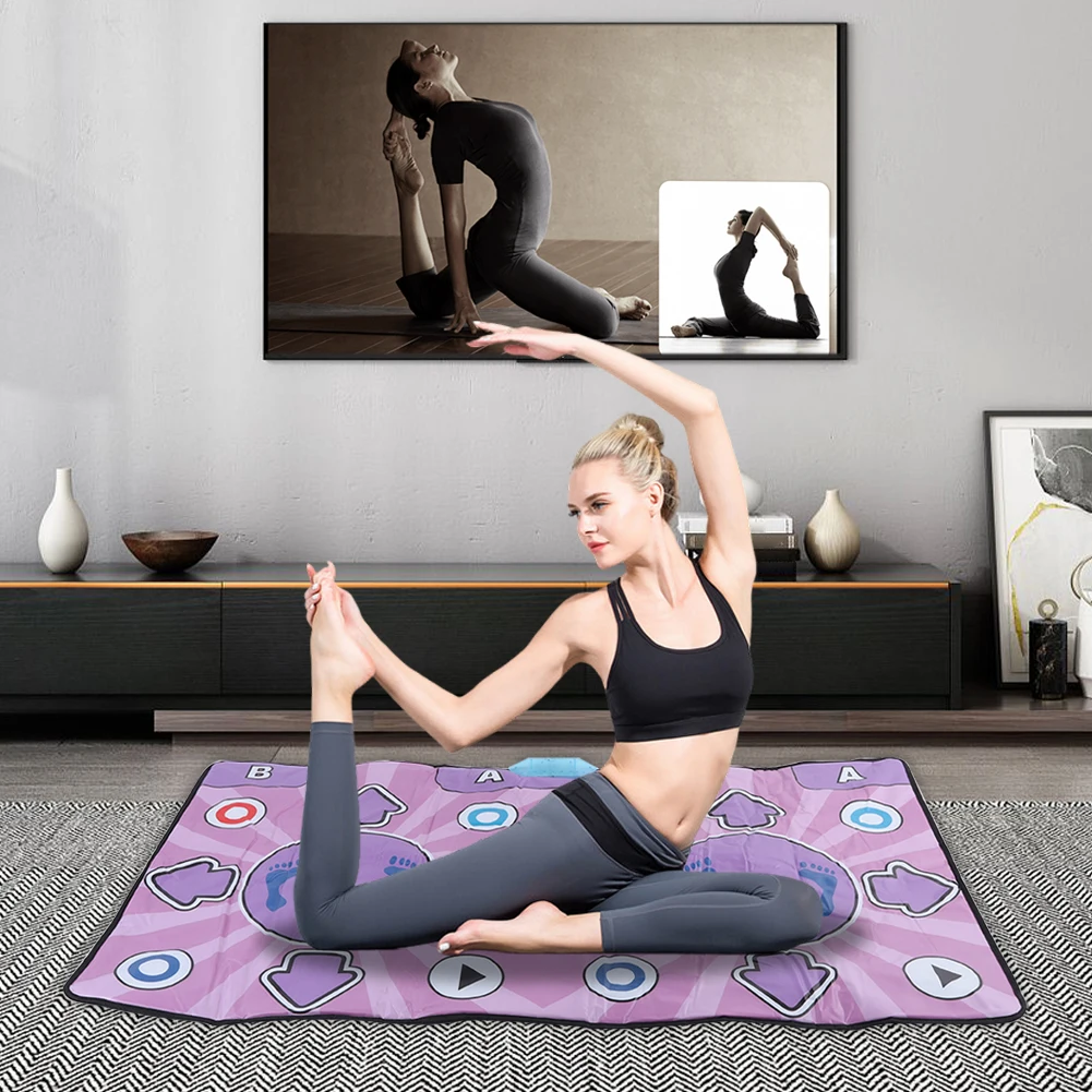 Double Users Musical Dance Mat Motion Sensing Dance Floor Mat 100 Music 60 Sensory Games Music Fitness Carpet for Adults Kids