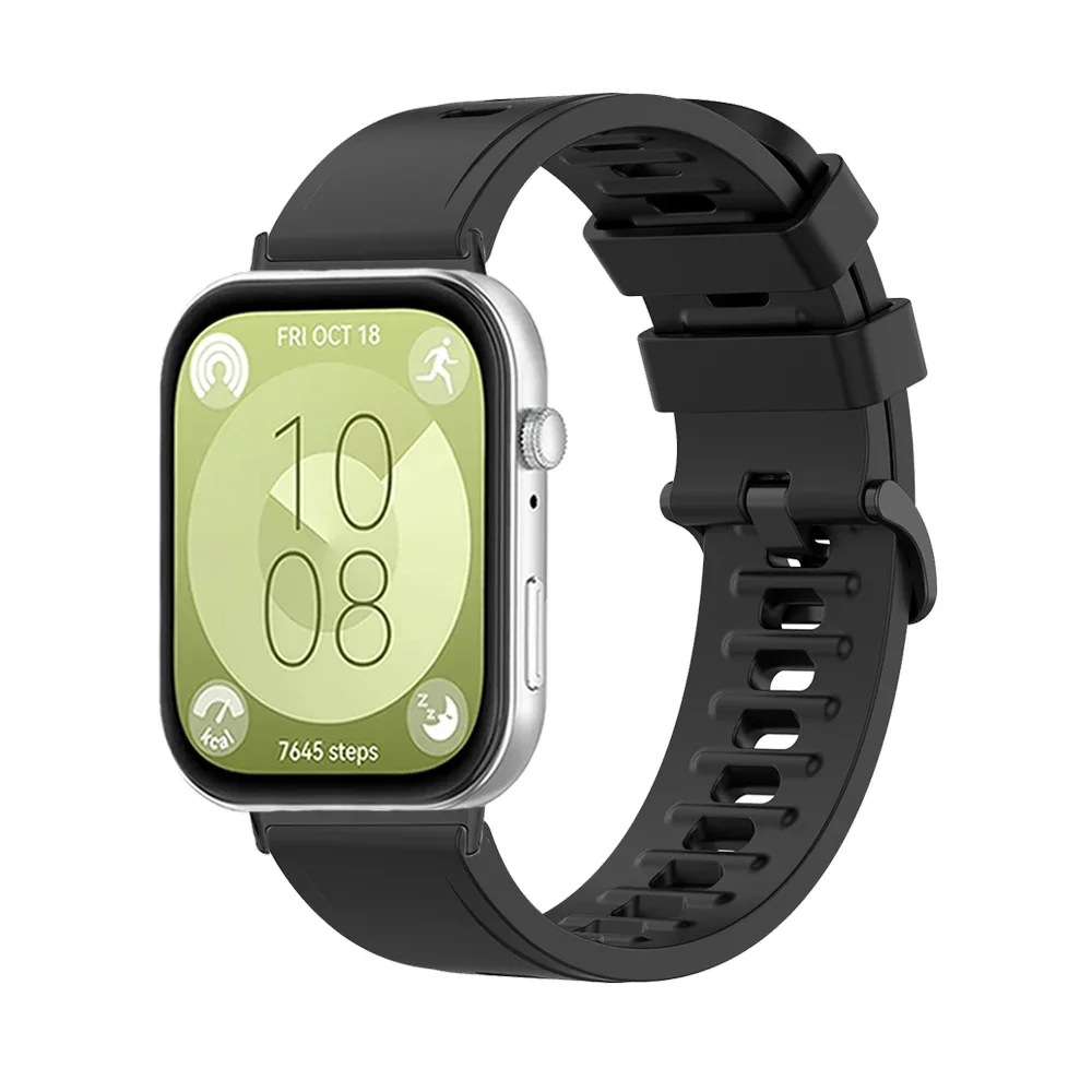 Silicone Strap with Metal End Interfaces for Huawei Watch Fit Bracelet Accessories