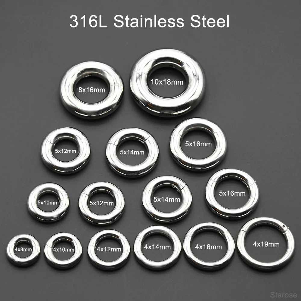 Segment Hoop Ring Septum Clicker BCR PA Piercing Nose Ring Ear Stretcher Weights Stainless Steel Hinged
