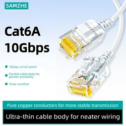 High-Speed Cat6A Ethernet Network Patch Cable for PS, PC, Modem, and Router Connections (White Ethernet Cable)