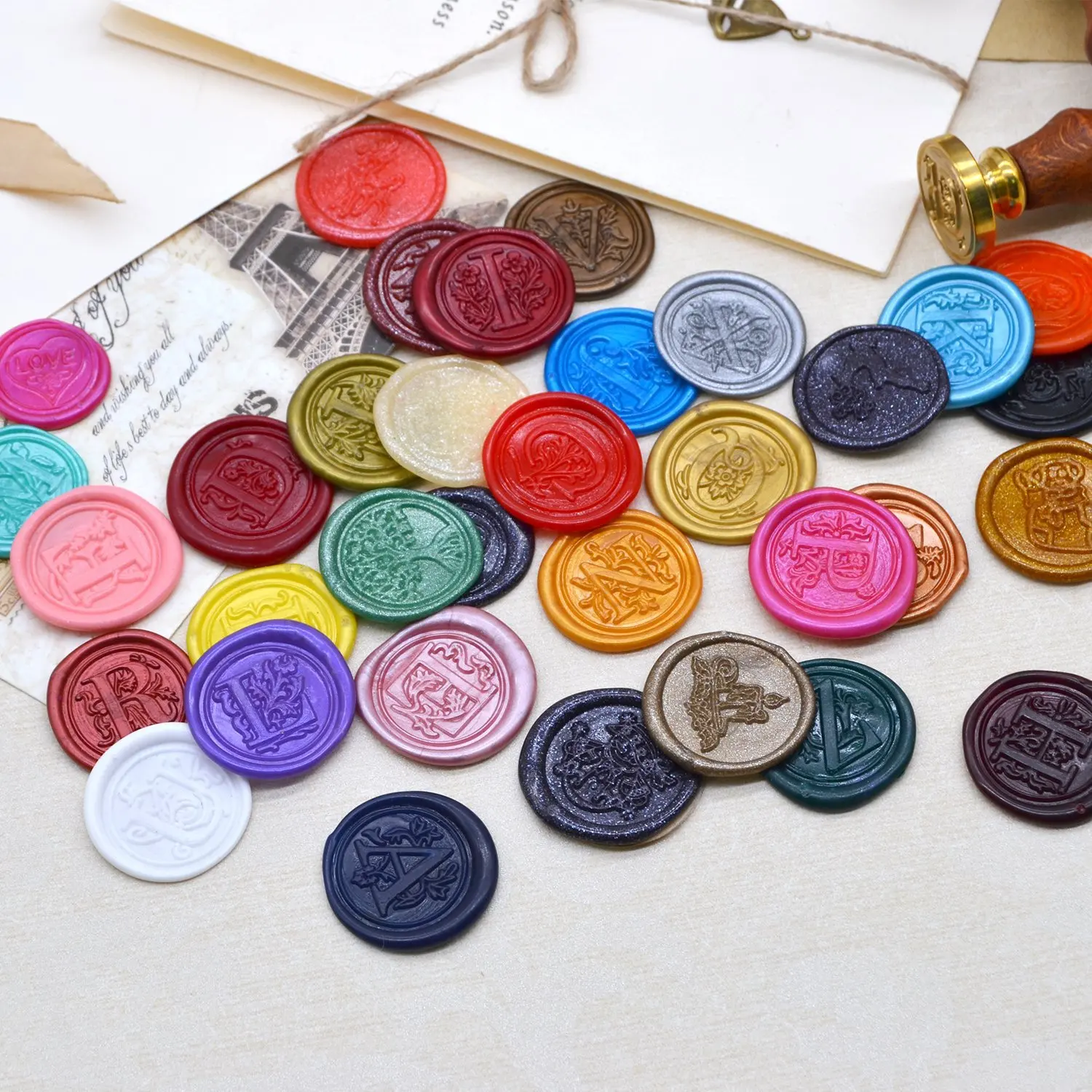 300PCS Wax Stamps DIY Wedding Birthday Party Invitation Envelope Decoration Process Card Sealing Wax