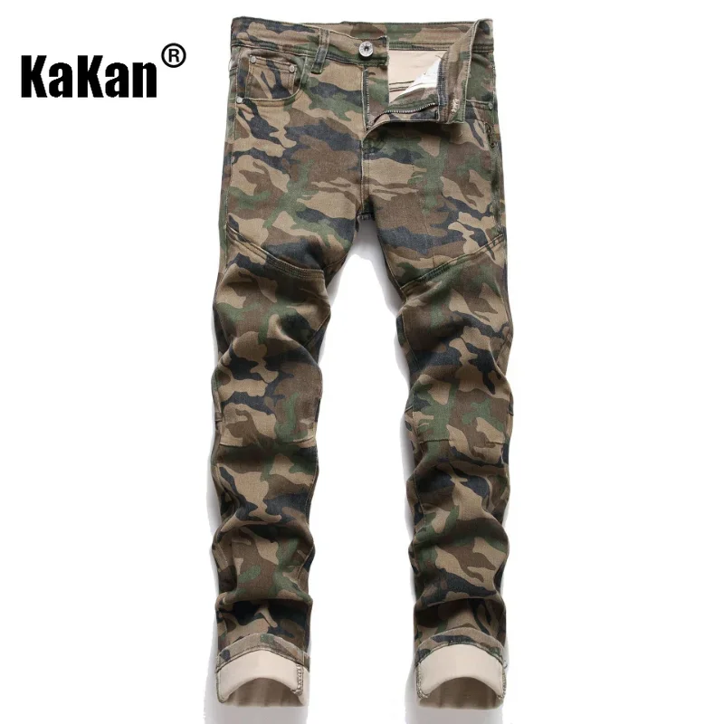 Kakan - European and American New Distressed Embroidery Patch Jeans for Men, Personalized Trendy Long Jeans K59-111