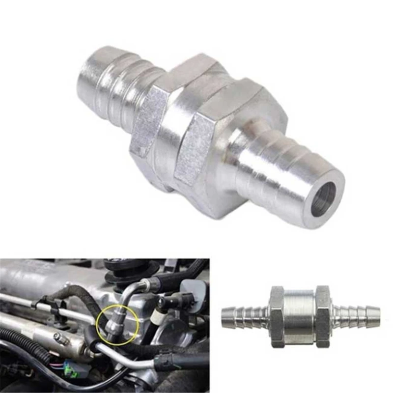 Check Valve Silver One-way Automotive Aluminum Alloy Gasoline Diesel Fuel Universal Accessories For Automobiles Ship Helicopters