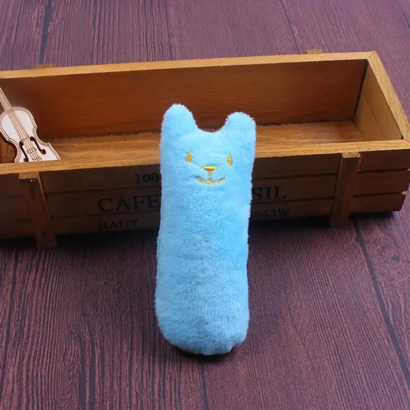 Teeth Grinding Catnip Toy Pet Kitten Chewing Vocal Toy Short Plush Interactive Claws Thumb Bite Cat Mint Toy Pet Cat Supplies 