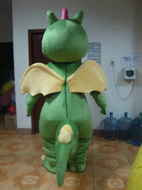 Mascotte de Dinosaure vert adulte avec accessoires - Déguiz-Fêtes