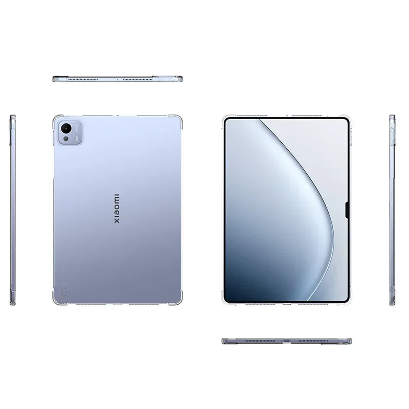 HD Ultra Slim Clear Back Tablet Case with Shockproof Airbags and Soft TPU Protection