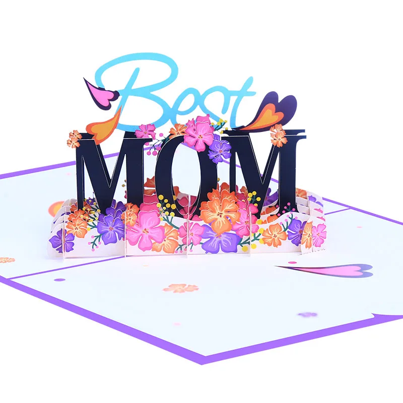 Promotional item New Best Mom gift 3D Card for Mother Popup Mothers Day Greeting Cards for Mom