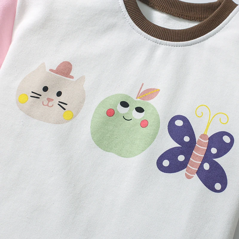 2Pcs New Kids Clothes Summer Girls Children's Clothing Tracksuit Clothes Sets Cartoon Animals Tops+Pants Cotton