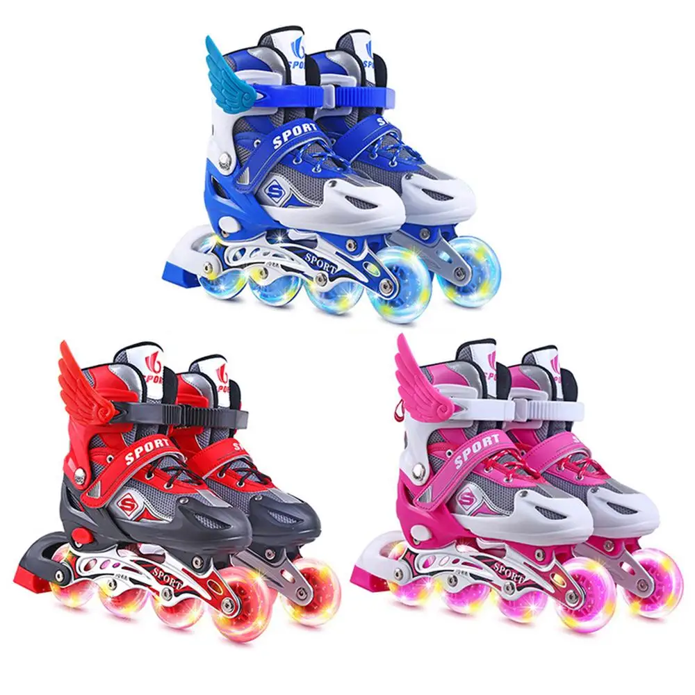 Description Picture 2 of itemBoys Girl Kids Roller Skates Shoes Skating Shoes Sliding Inline Sneakers With 4 Wheels 1 Row Roller Skate Shoes Skates Child
