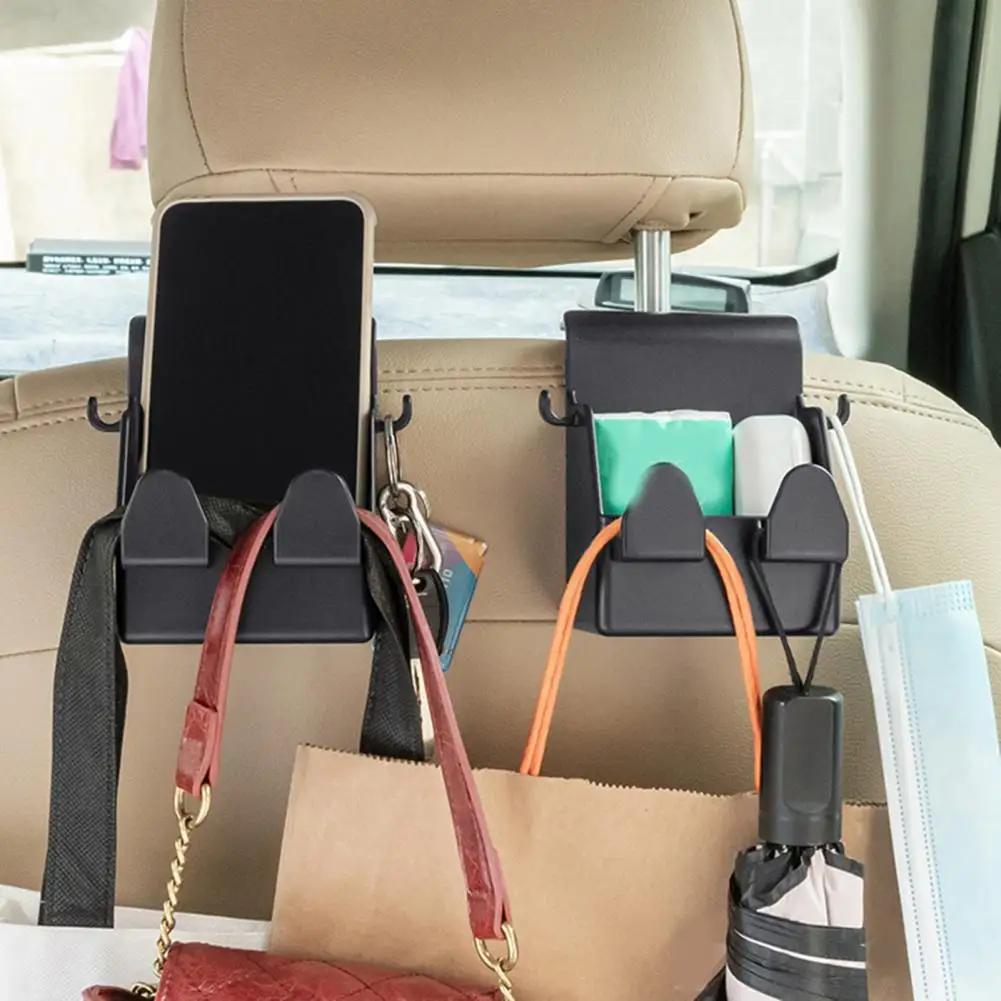 Car Seat Hook Stable Easy Installation Convenient Use Rear Interior Portable Headrest Hanger for Taxi