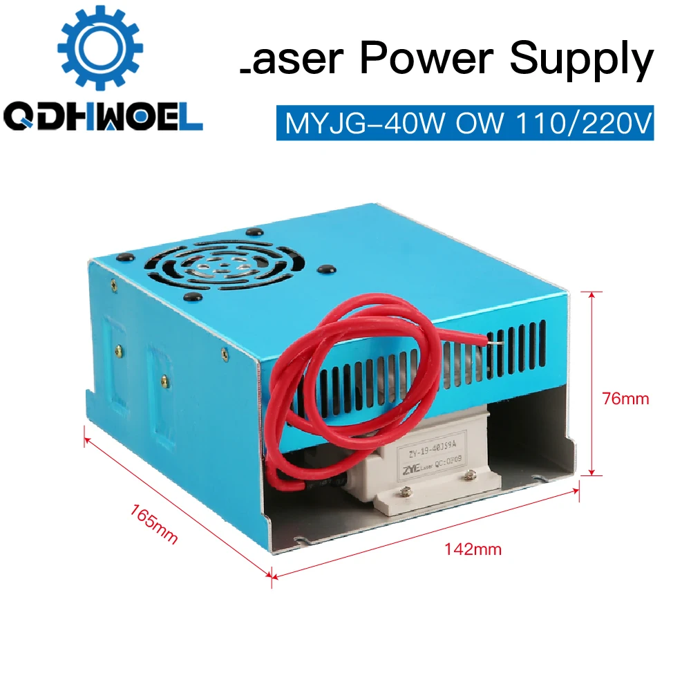 Qdhwoel 40W Alimentatore Laser Co2 Myjg-40W Ow 110V/220V Per Macchina Da Taglio Per Incisione Di Tubi Laser