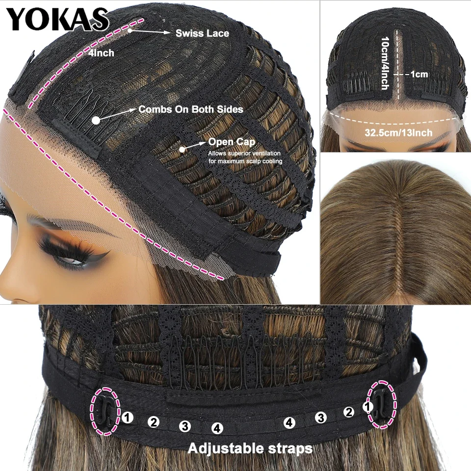 22 Inch Lace Front Wig for Women 13x4x1 T-Part for African Female