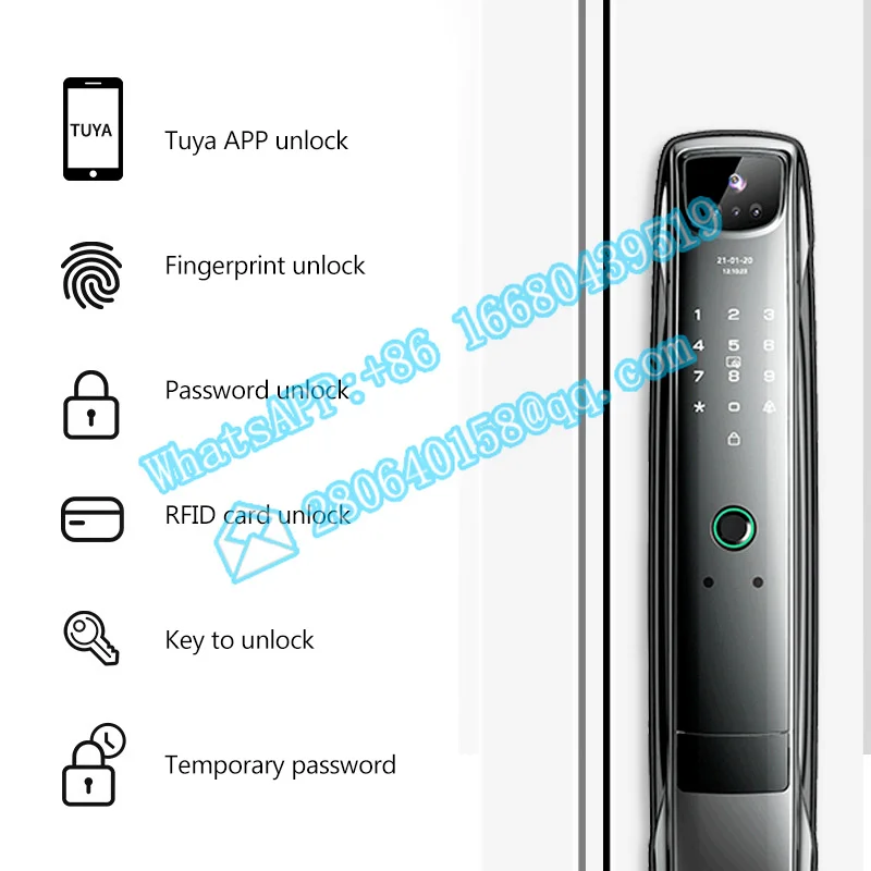 Fully automatic password fingerprint lock 3D face recognition smart  home anti-theft door