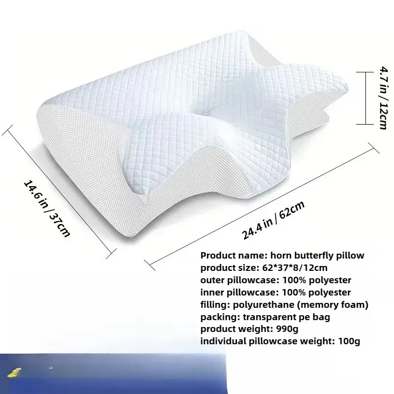 Enhanced Comfort Memory Foam Neck Pillow - Orthopedic Support for Restful Sleep