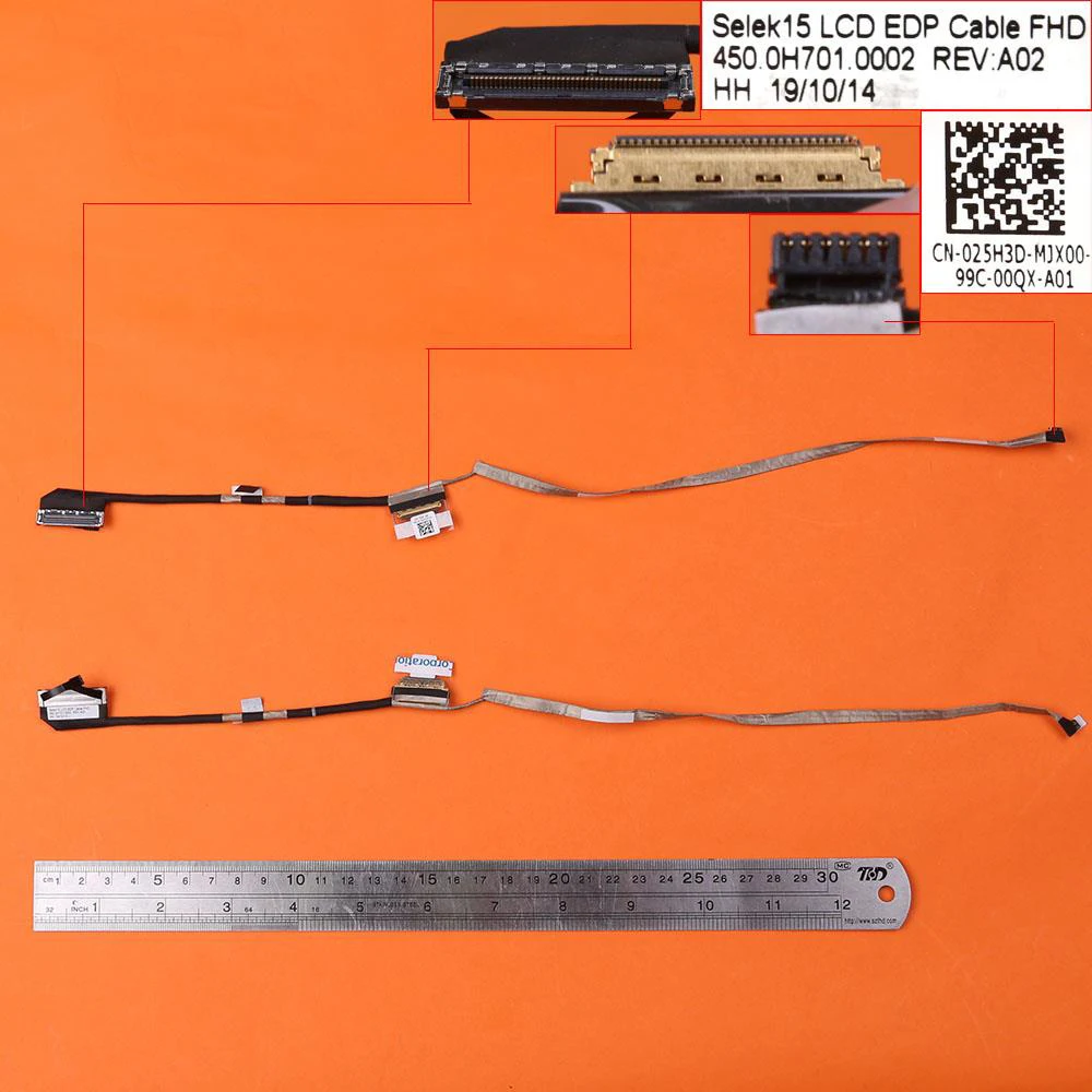 New LCD LED Video Flex Cable For DELL G3 3590 G3-3590, FHD-High, ORG PN:025H3D 450.0H701.0002 new original lcd led video flex cable for lenovo g505 g500 g510 g590 15 6 pn dc02001ps00 dc02001pr00