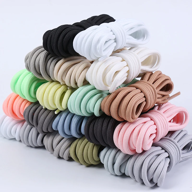 1 Pair Round Shoelaces Coconut 350 Classic Shoe Laces Tightly Woven Does Not Snag For Sneakers