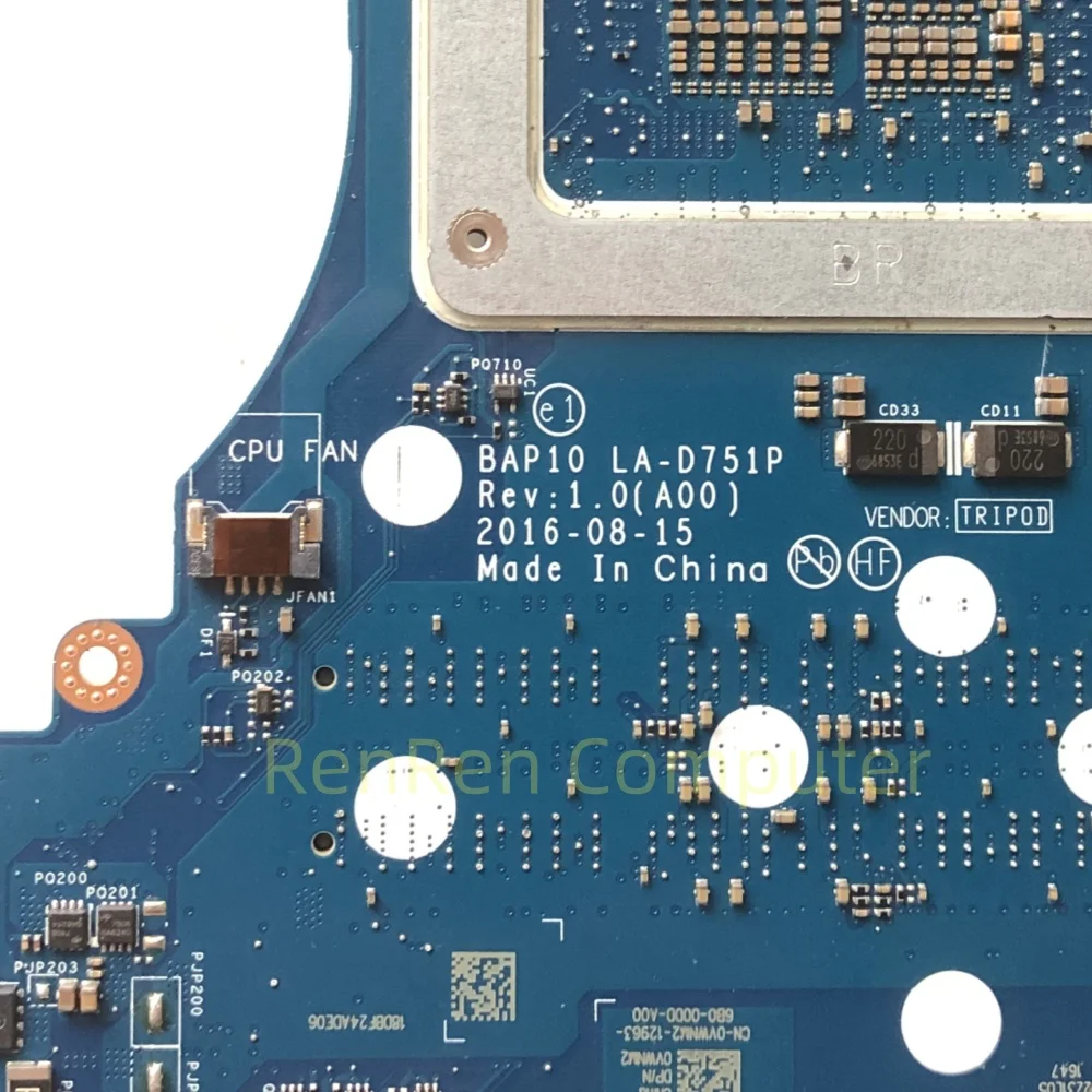 BAP10 LA-D751P For DELL Alienware 15 R3 17 R4 Laptop Motherboard