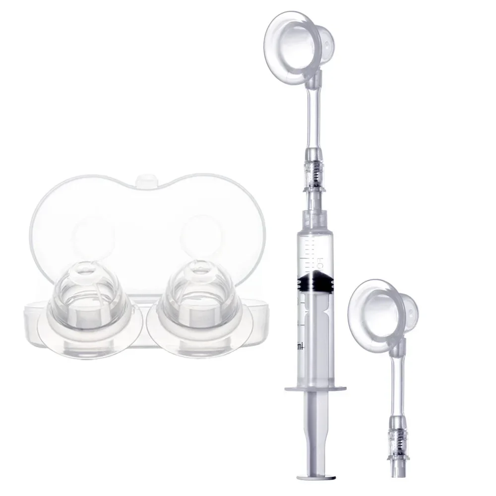 Nipple Sucking Corrector Nipple Aspirator Puller Shaper Feeding Sucking for Flat Inverted Nipples Treatment Redress Correction Niplette Attractor 1 Set