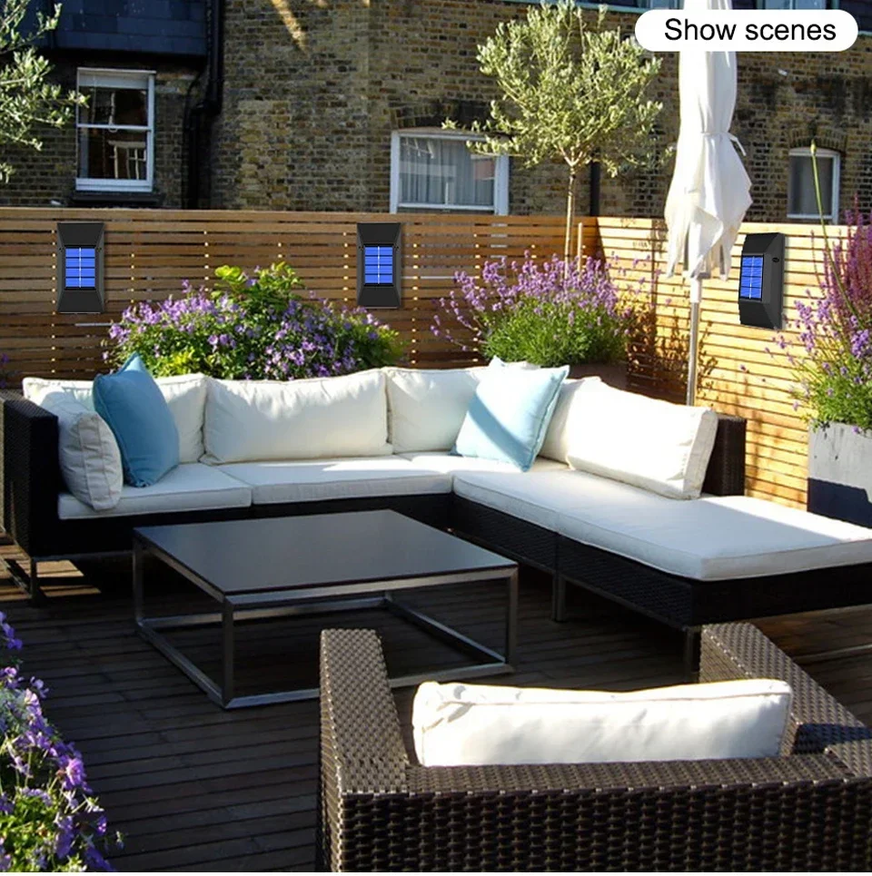 Description Picture 6 of itemSolar Square LED Twin Head Luminous Wall Sconce Cold Warm Light Wall Washer Outdoor Patio Fence Staircase Night Lighting